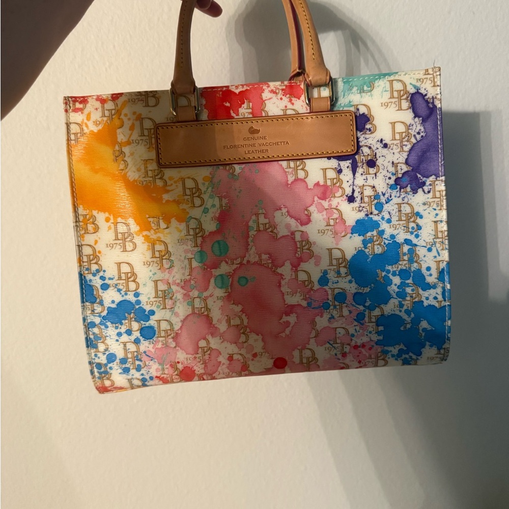Dooney & Bourke Pink and Blue Artistic Tote